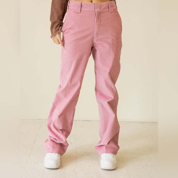 NWT Dickies x Free People Foxglove Pink Corduroy Halleyville Wide Leg Pants - Picture 10 of 12
